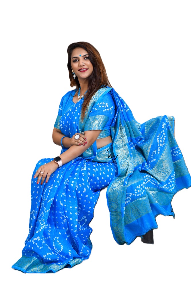 Pure Bandhej Silk Saree