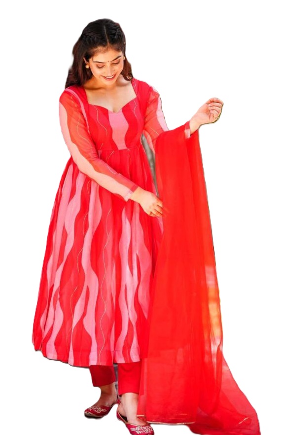 Tabby Silk Organza Kurta and Dupatta Set