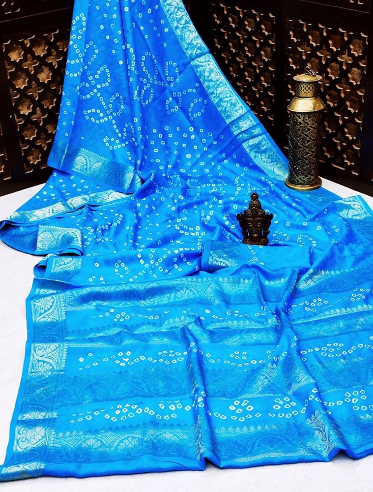 Pure Bandhej Silk Saree