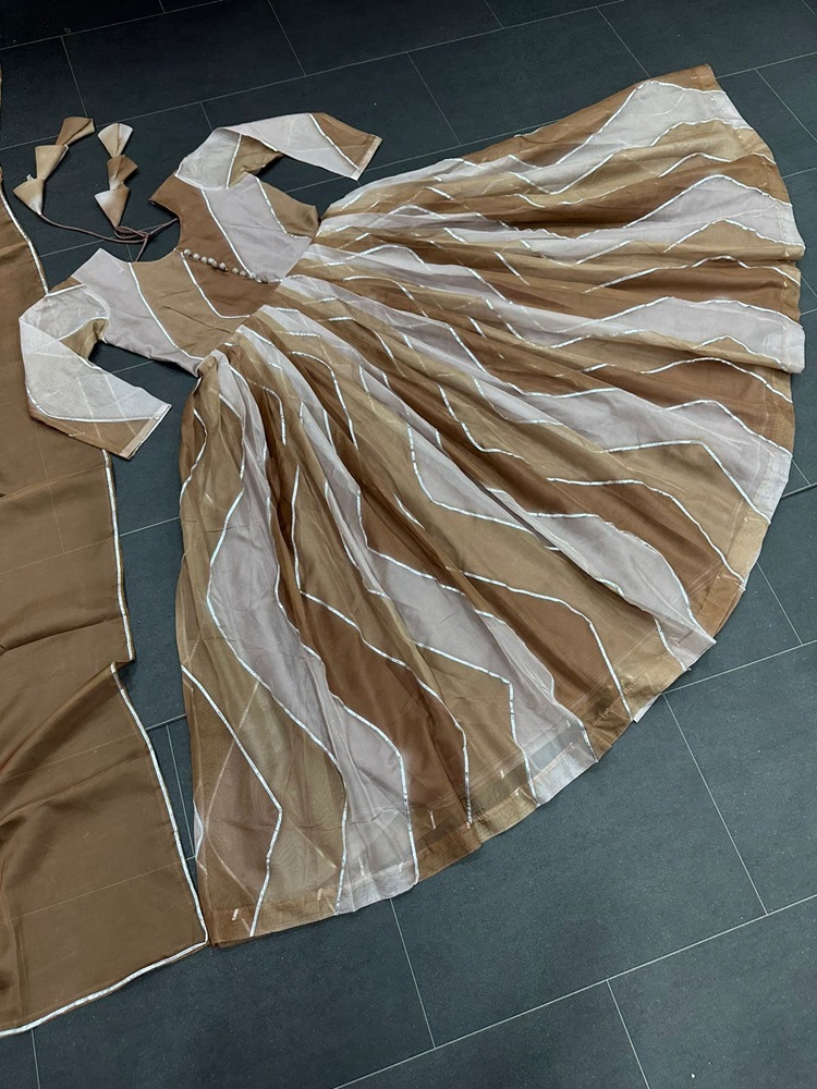 Tabby Silk Organza Kurta and Dupatta Set