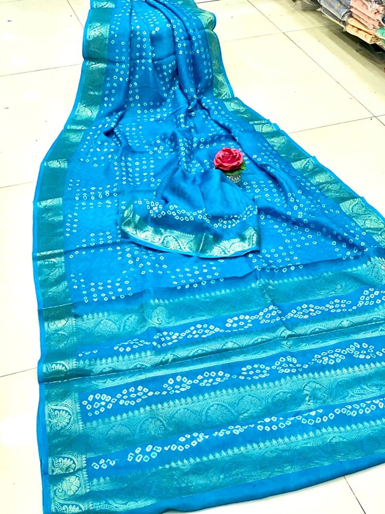 Pure Bandhej Silk Saree