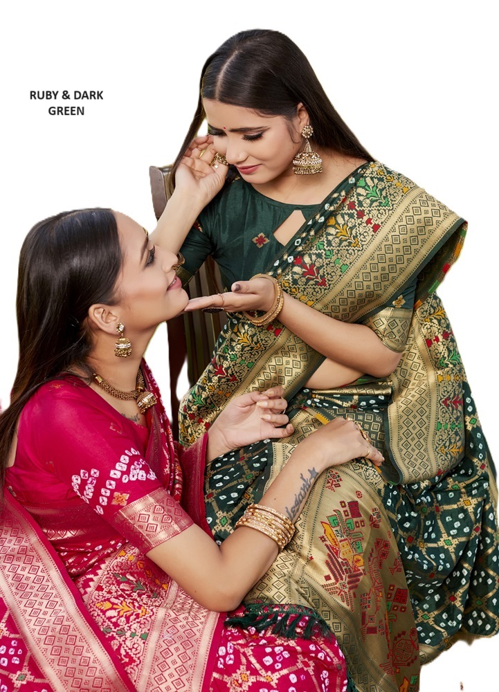 Premium Gharchola Bandhej Silk Saree