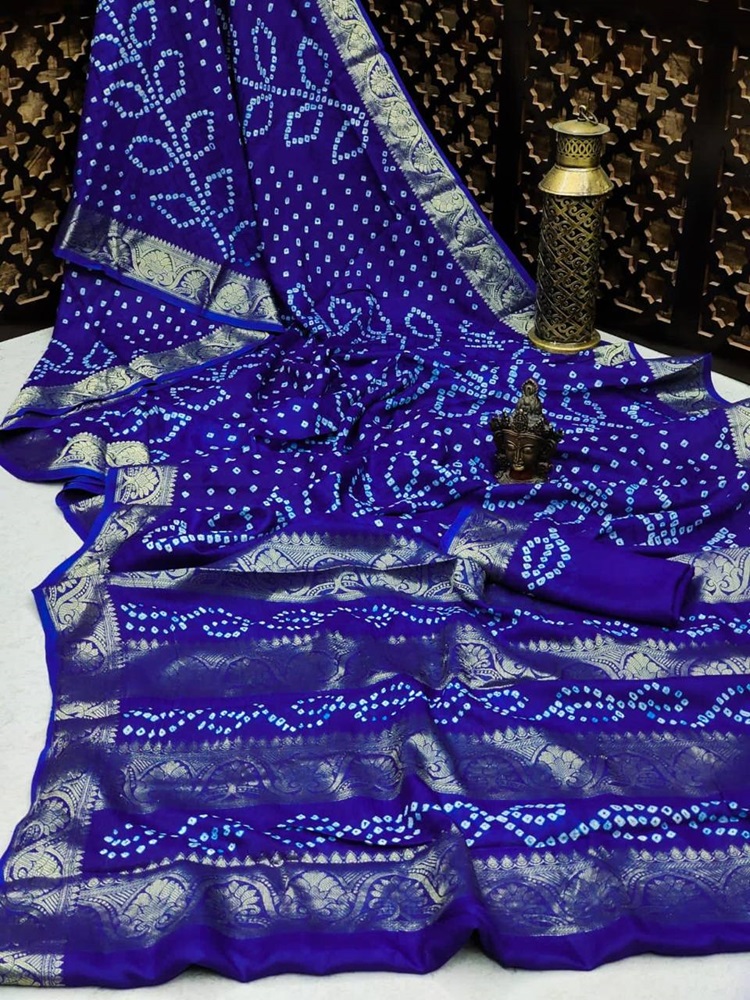 Pure Bandhej Silk Saree