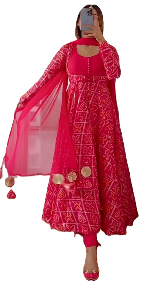 Traditional Rajasthani Bandhani print Designer Suit