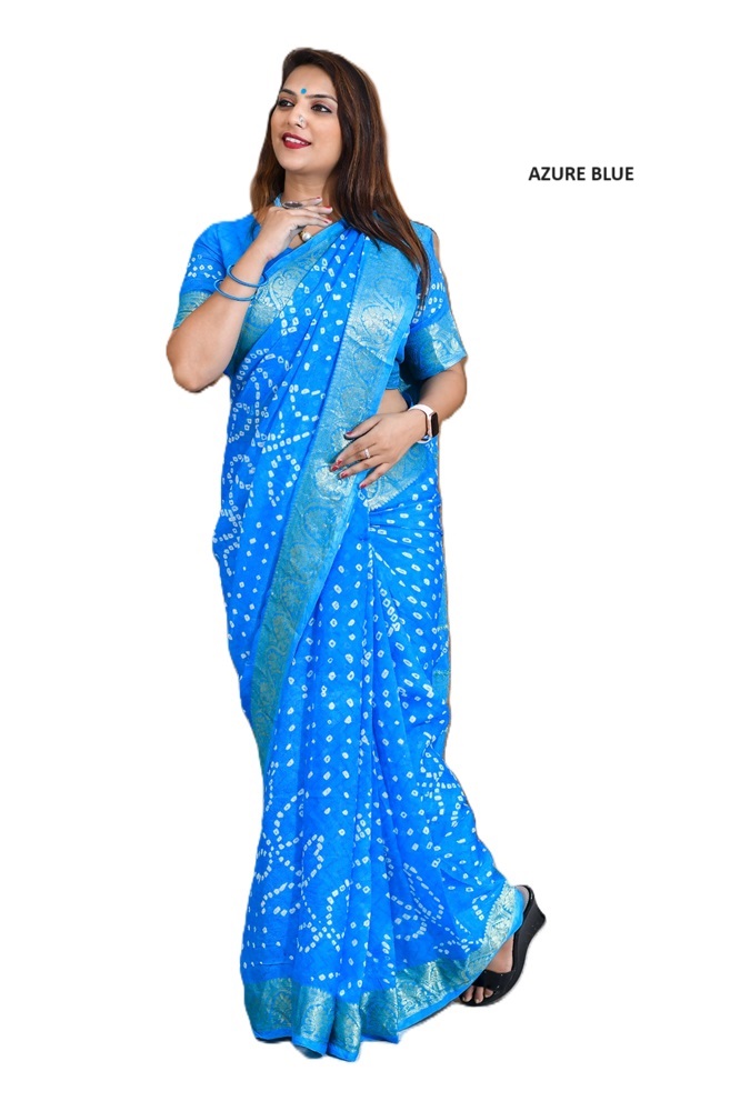 Pure Bandhej Silk Saree