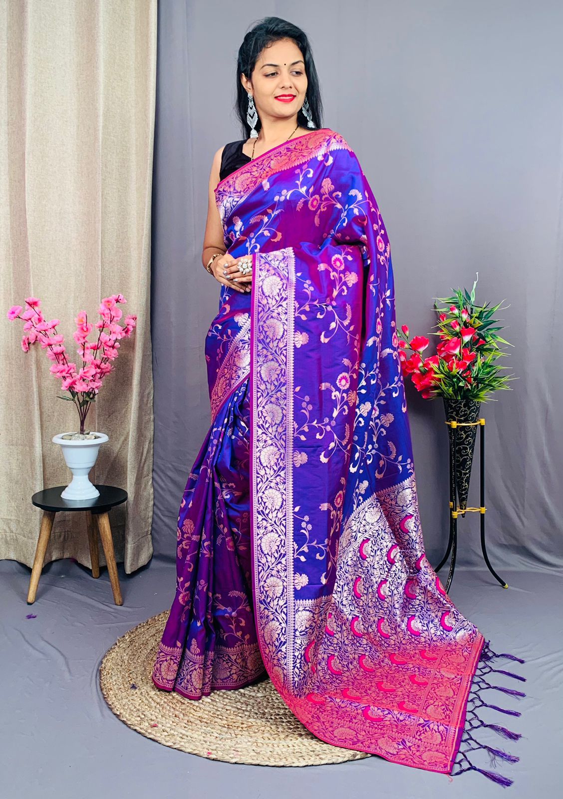 Silk Saree with Minakari