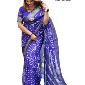 Pure Bandhej Silk Saree