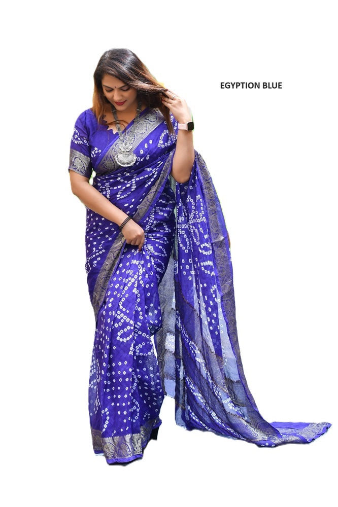 Pure Bandhej Silk Saree