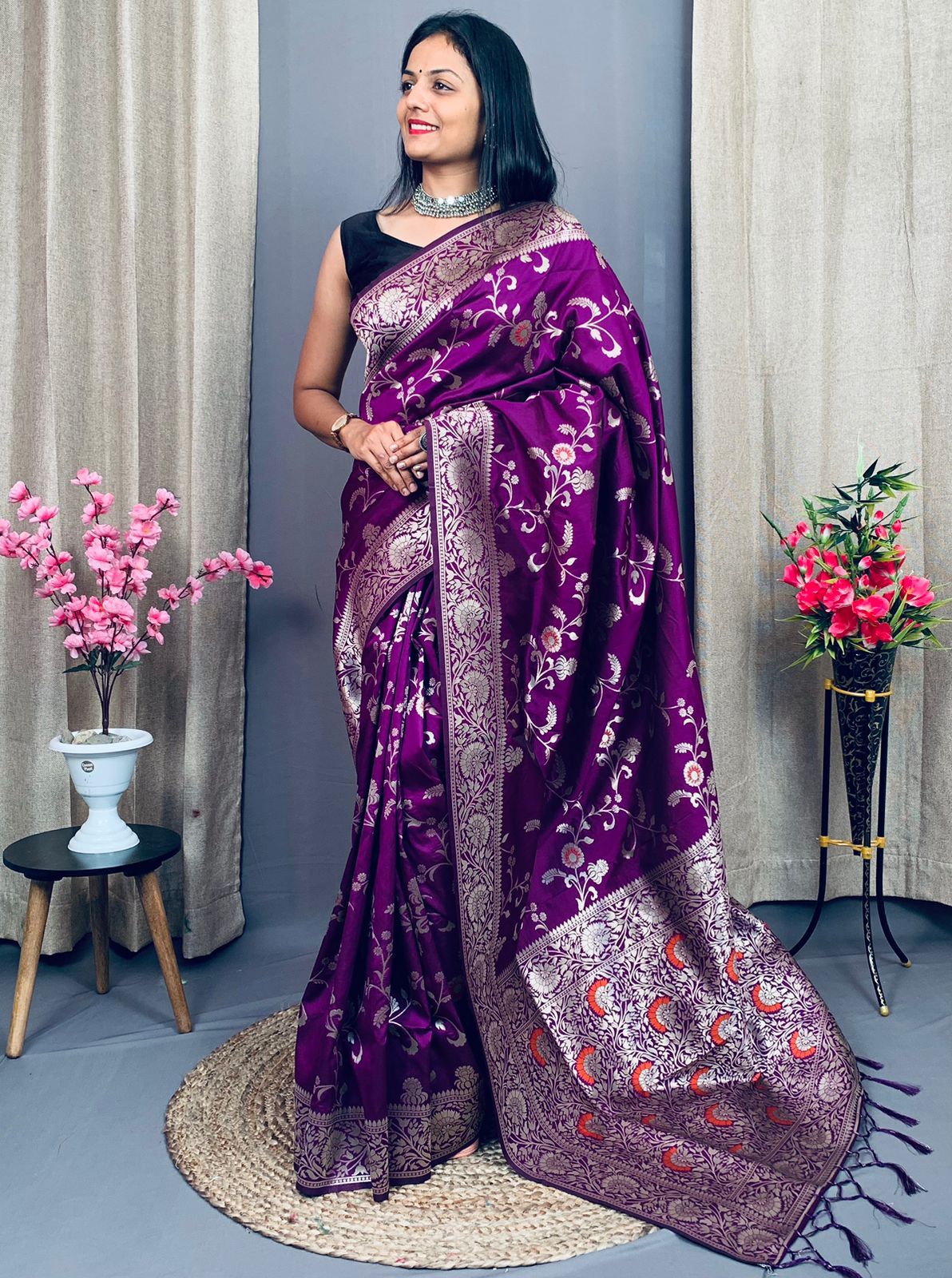 Saree with Minakari work