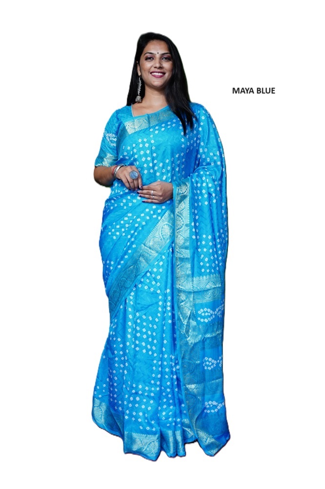 Pure Bandhej Silk Saree