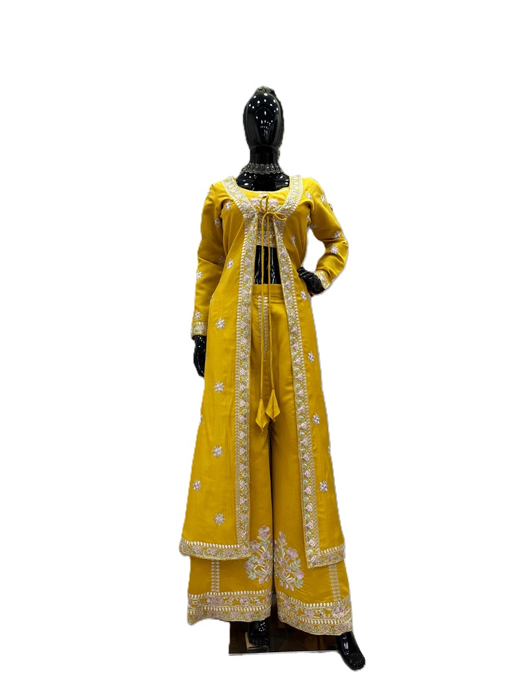 Muslin Palazzo choli koti set