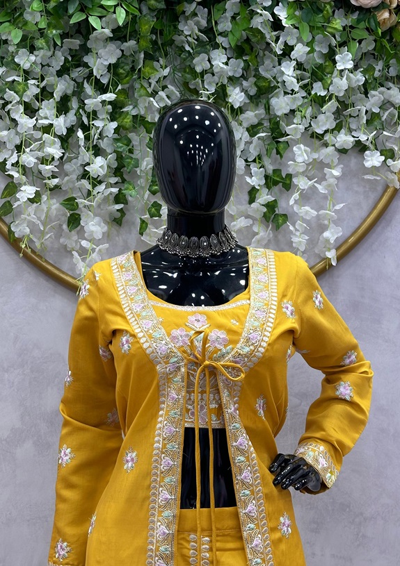 Muslin Palazzo choli koti set