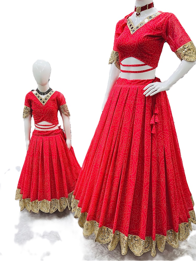 Embroidered Party Wear Suit : Mom and Daughter Combo