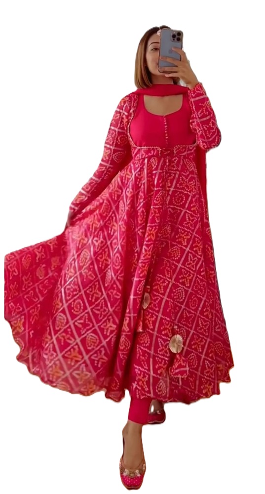 Traditional Rajasthani Bandhani print Designer Suit