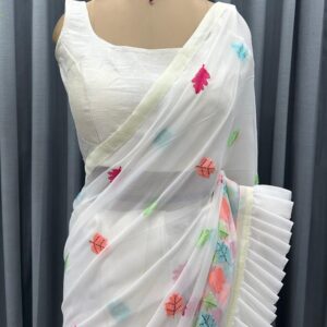 Ruffle Faux Georgette Designer Saree