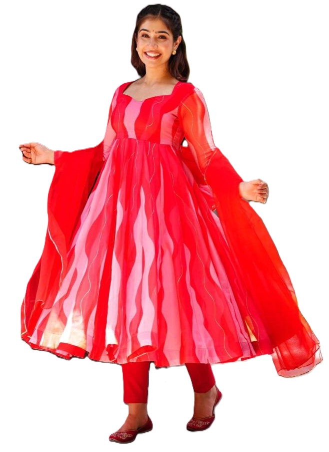 Tabby Silk Organza Kurta and Dupatta Set