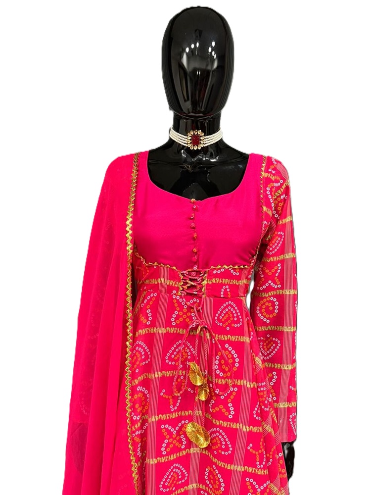 Traditional Rajasthani Bandhani print Designer Suit