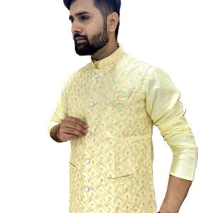 Designer Embroidered Ethnic Jacket with Kurta Set