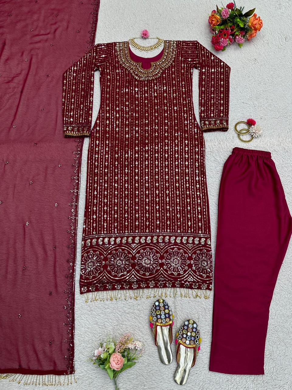 Mirror work Kurta set