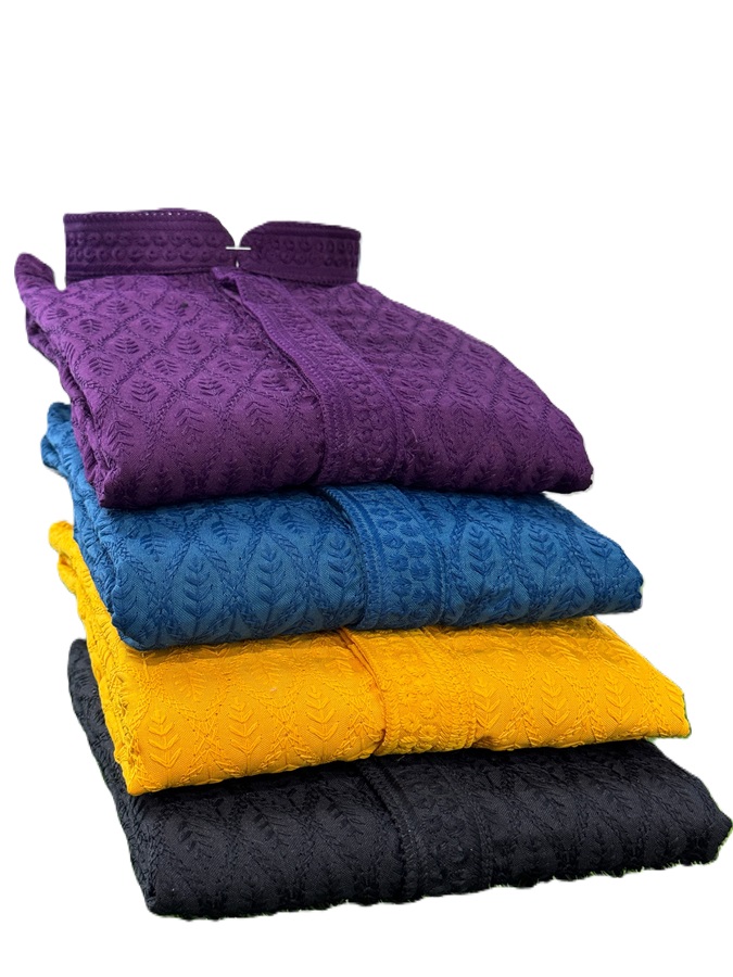 Lucknowi Embroidered Cotton Kurta