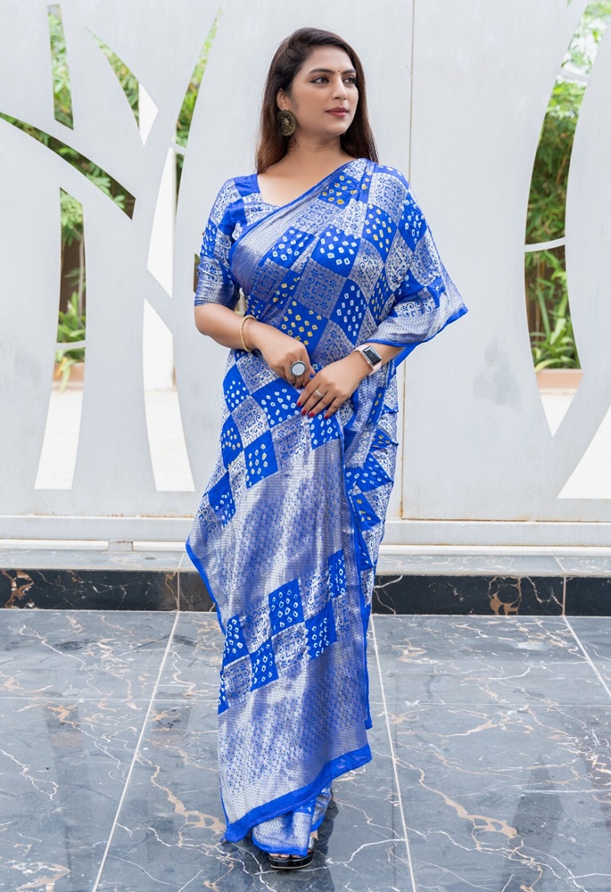 Pure Bandhej Silk saree