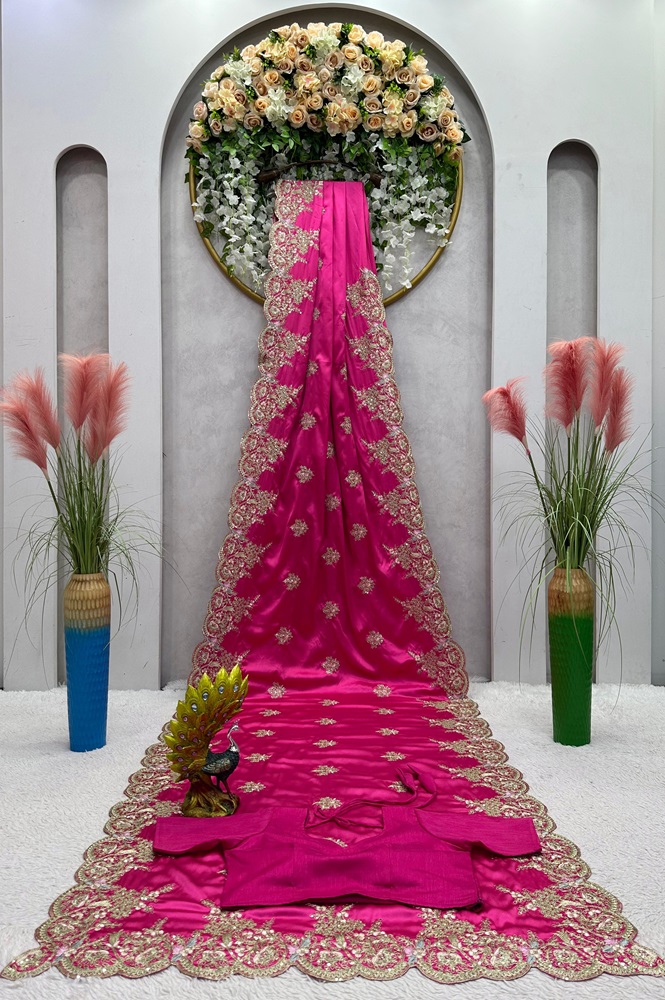 Designer Japan Satin Saree with Coded Sequins