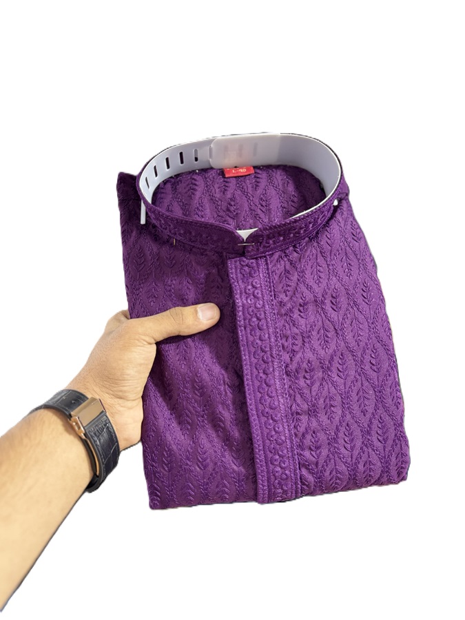 Men’s Lucknowi Embroidery Kurta Pyjama