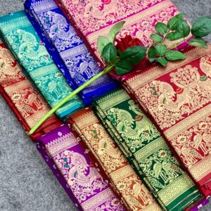 Bandhej Kanjivaram Silk Saree