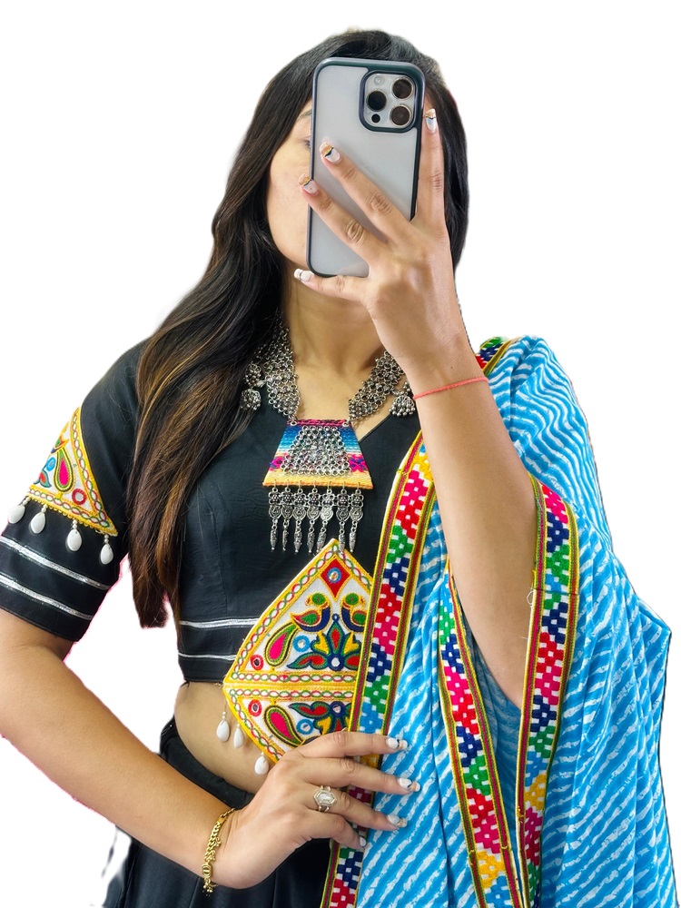 Festive Collection: Cotton Lehenga with Chain Stitch Work