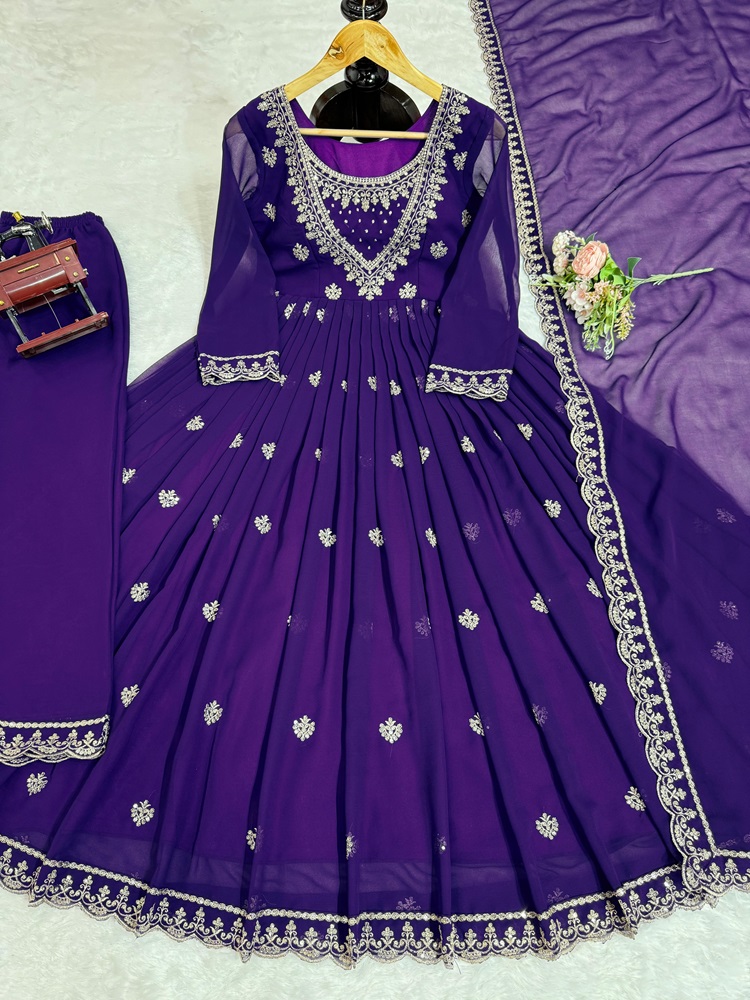 Georgette Designer Suit with Thread & Sequin Work