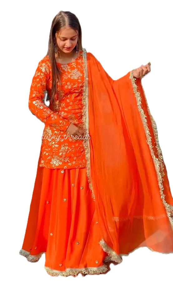 Georgette Top and Lehenga Set