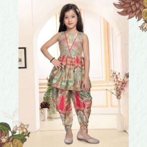 Chinon Silk Dhoti Salwar Suit