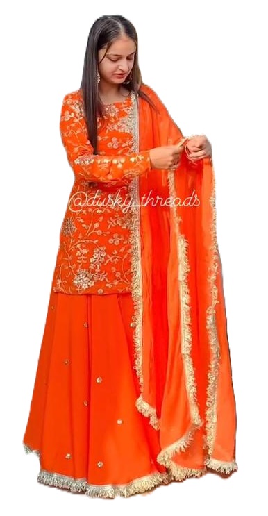 Georgette Top and Lehenga Set