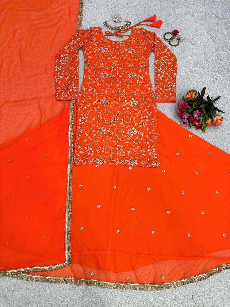 Georgette Top and Lehenga Set