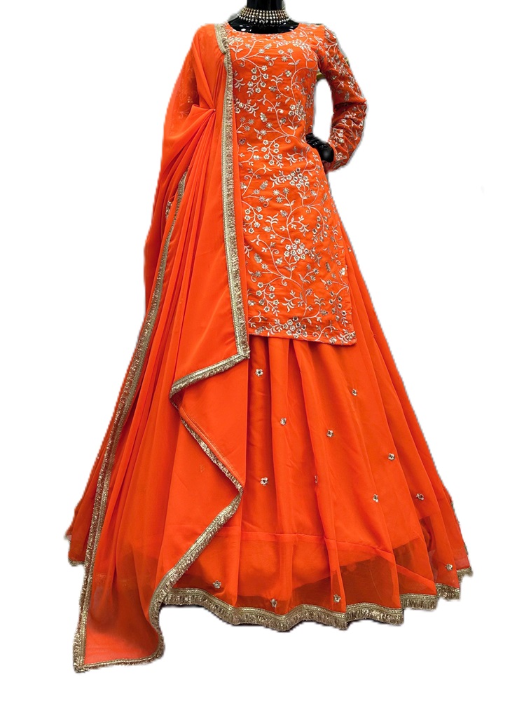 Georgette Top and Lehenga Set