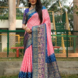 Bandhej Kanjivaram Silk saree