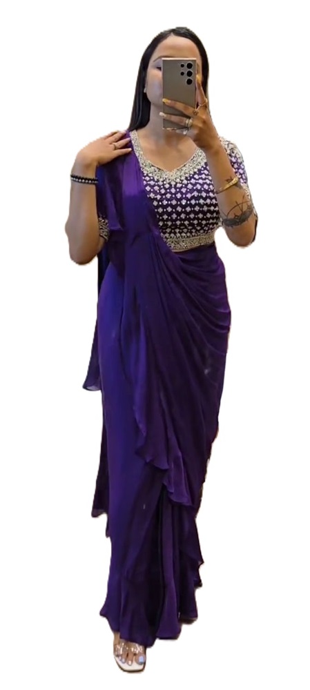 Full Stitched Pre-Draped Saree