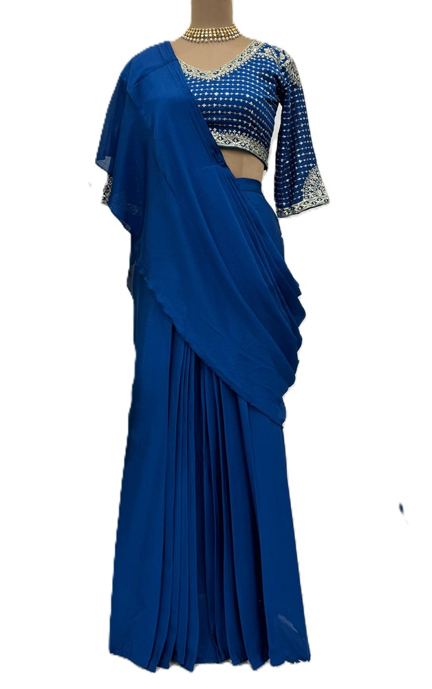 Full Stitched Pre-Draped Saree