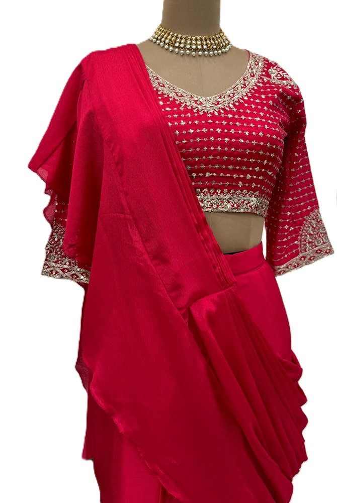 Full Stitched Pre-Draped Saree