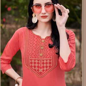 Nira Cotton Kurti with Heavy Embroidery