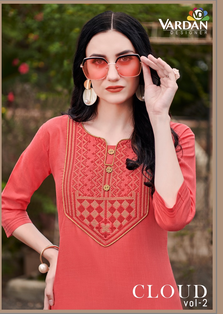 Nira Cotton Kurti with Heavy Embroidery