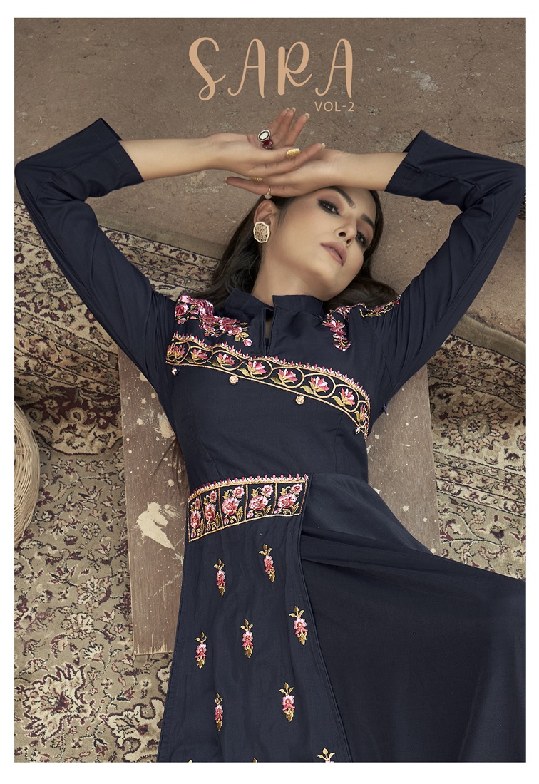 Designer Gown with Heavy Embroidery: Ethnic Wear by Folksana Folksana presents the Designer Gown with heavy embroidery work, an elegant and luxurious ethnic wear perfect for the festive season. This stunning gown features intricate embroidery that adds a touch of sophistication and grandeur, making it an ideal choice for special occasions. The gown is stitched with an inner lining, ensuring comfort and a flawless fit, while the unique design and craftsmanship elevate it to premium status.