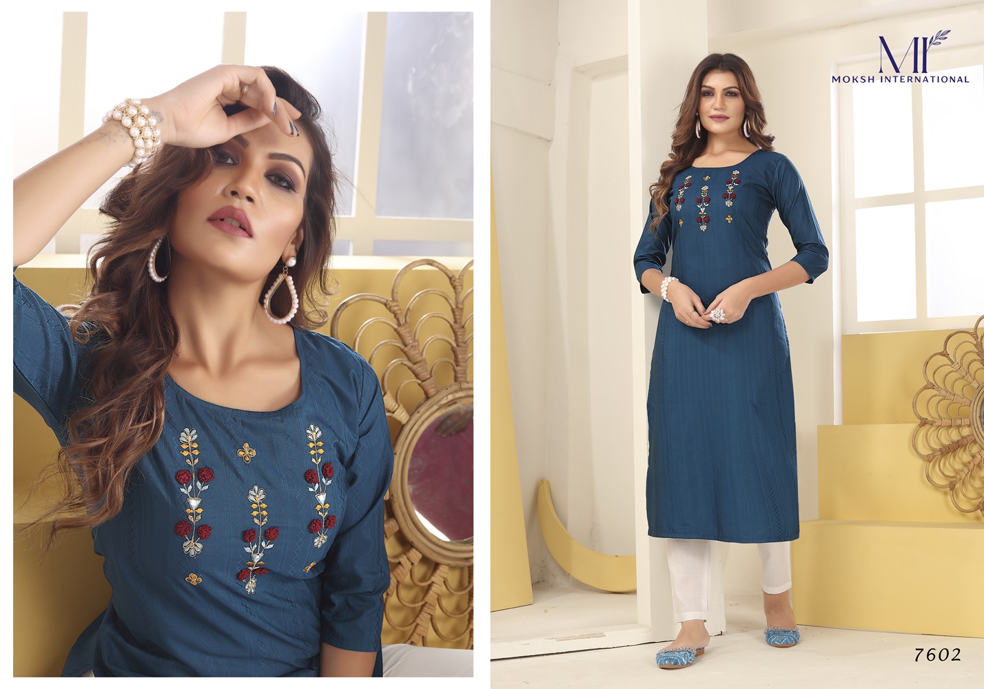 Vision Silk Kurti with Handmade Embroidery