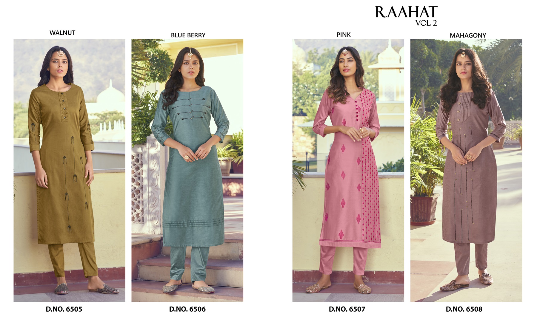 Roman Silk Kurti and Pant Set