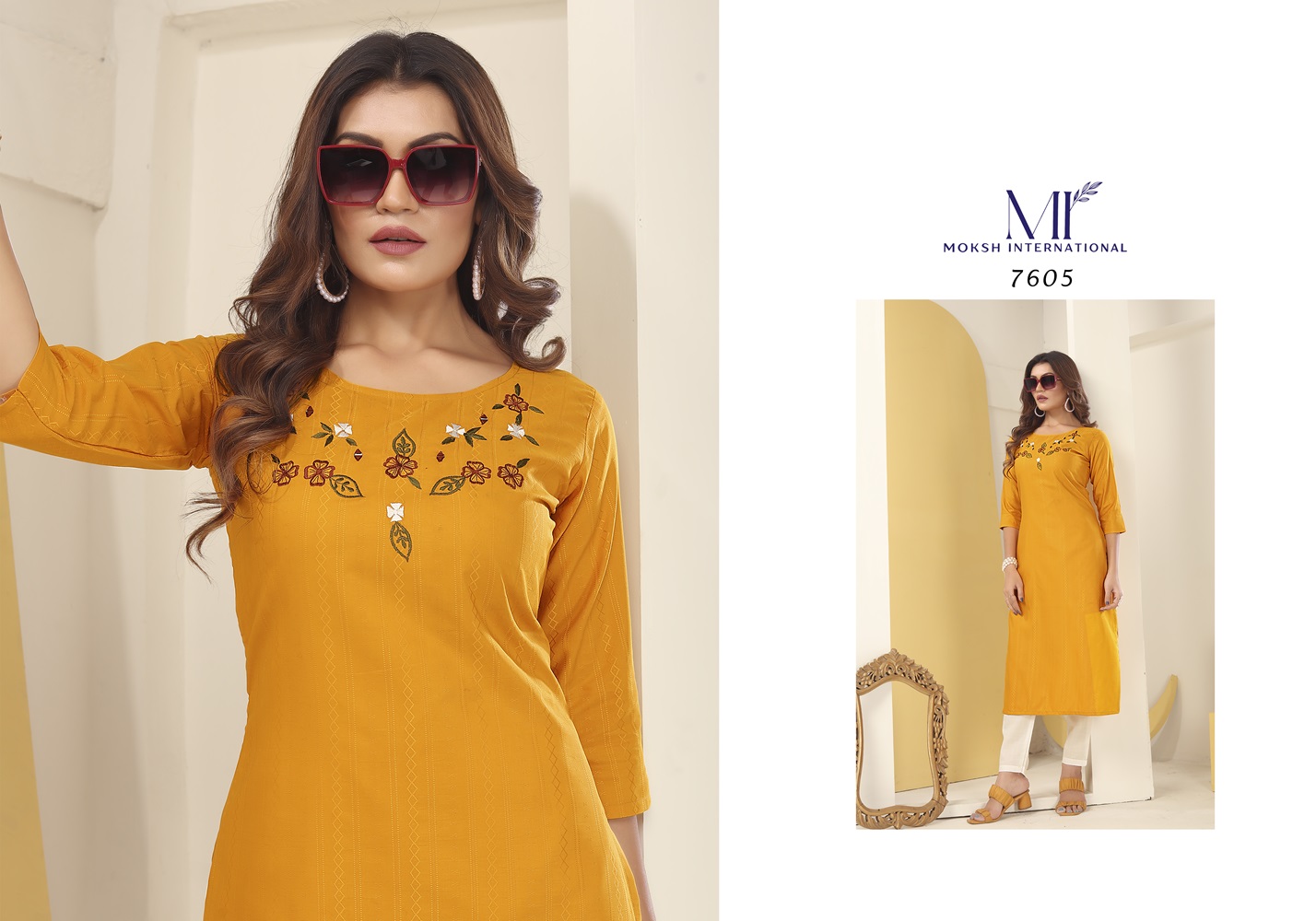 Vision Silk Kurti with Handmade Embroidery