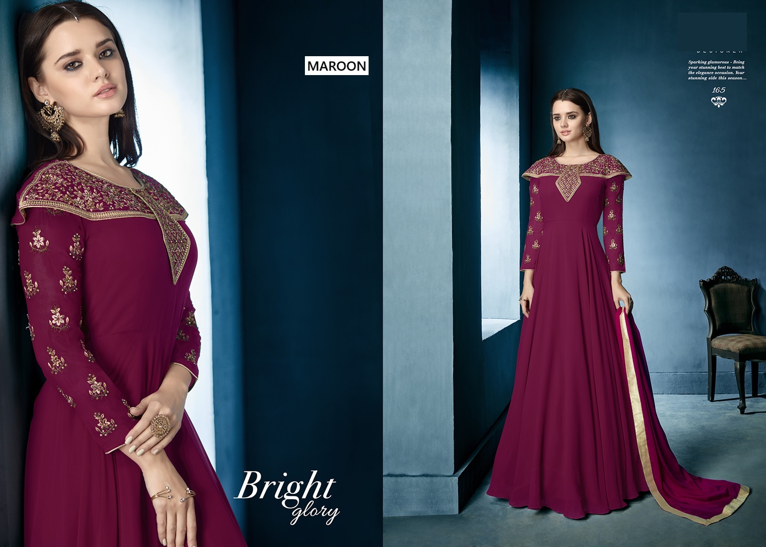 Lichi Georgette Designer Gown with Heavy Embroidery