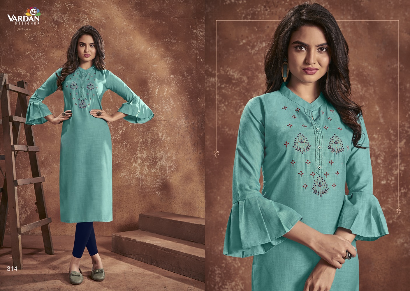 Nira Cotton Kurti with designer Embroidery