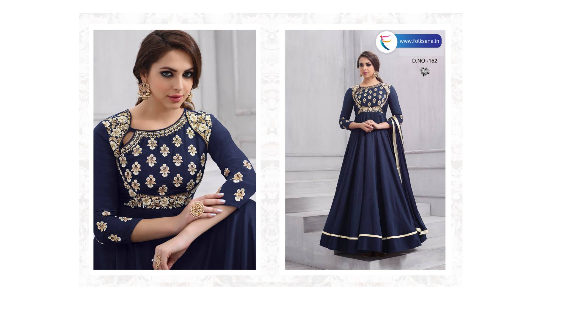 Tapeta Silk Gown with Heavy Embroidery