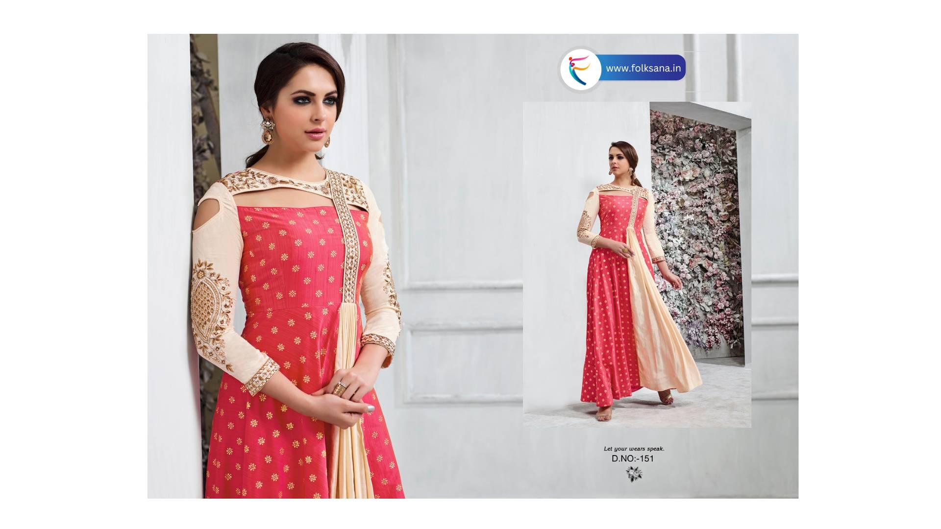 Tapeta Silk Gown with Heavy Embroidery