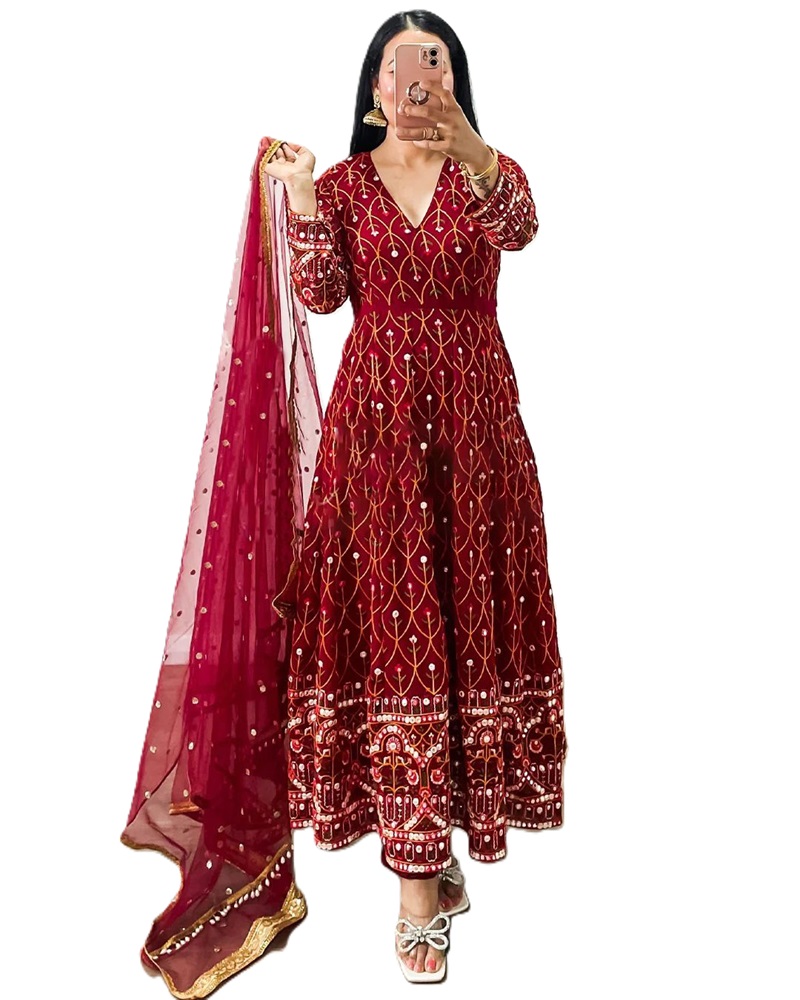 Designer Georgette Suit with Thread & Sequin Work